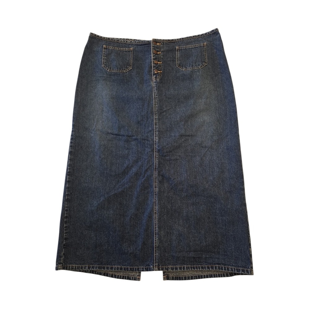 Vintage Venezia Jeans Womens Denim Skirt Size 22 Button Front Y2K